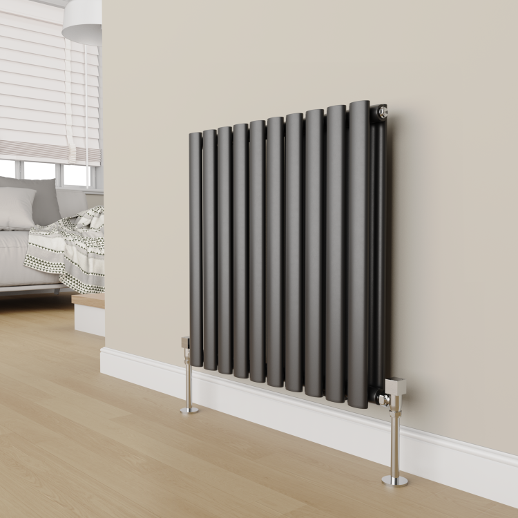 Elego Chrome Modern Manual Angled Radiator Valves (pair)