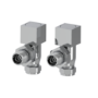Elego Chrome Modern Manual Angled Radiator Valves (pair)