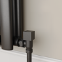 Elego Matte Black Modern Manual Angled Radiator Valves (pair)