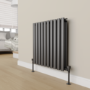 Elego Matte Black Modern Manual Angled Radiator Valves (pair)