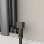 Elego Matte Black Modern Manual Angled Radiator Valves (pair)