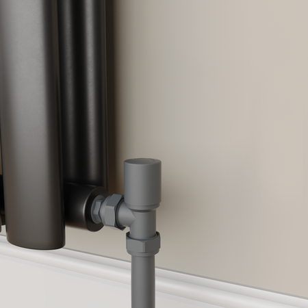 Elego Anthracite Gray Modern Manual Angled Radiator Valves (pair)