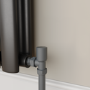 Elego Anthracite Gray Modern Manual Angled Radiator Valves (pair)