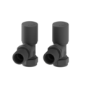Elego Anthracite Gray Modern Manual Angled Radiator Valves (pair)