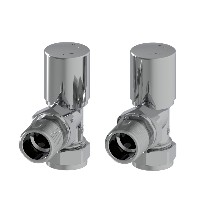 Elego Chrome  Modern Manual Angled Valves (pair)