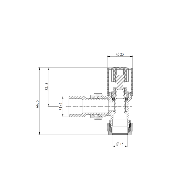 Elego Chrome  Modern Manual Angled Valves (pair)