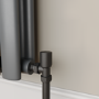 Elego Matte Black Modern Manual Angled Radiator Valves (pair)