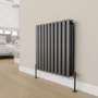 Elego Matte Black Modern Manual Angled Radiator Valves (pair)