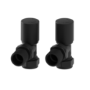 Elego Matte Black Modern Manual Angled Radiator Valves (pair)