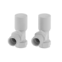 Elego White Modern Manual Angled Radiator Valves (pair)