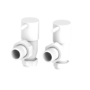 Elego White Modern Manual Angled Radiator Valves (pair)