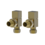 Elego Brushed Brass Modern Manual Angled Radiator Valves (pair)