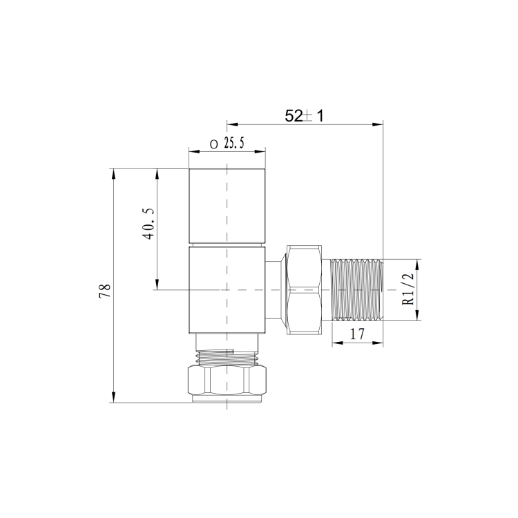 Elego Brushed Brass Modern Manual Angled Radiator Valves (pair)
