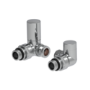 Elego Chrome Modern Manual Corner Radiator Valves With Lockshield