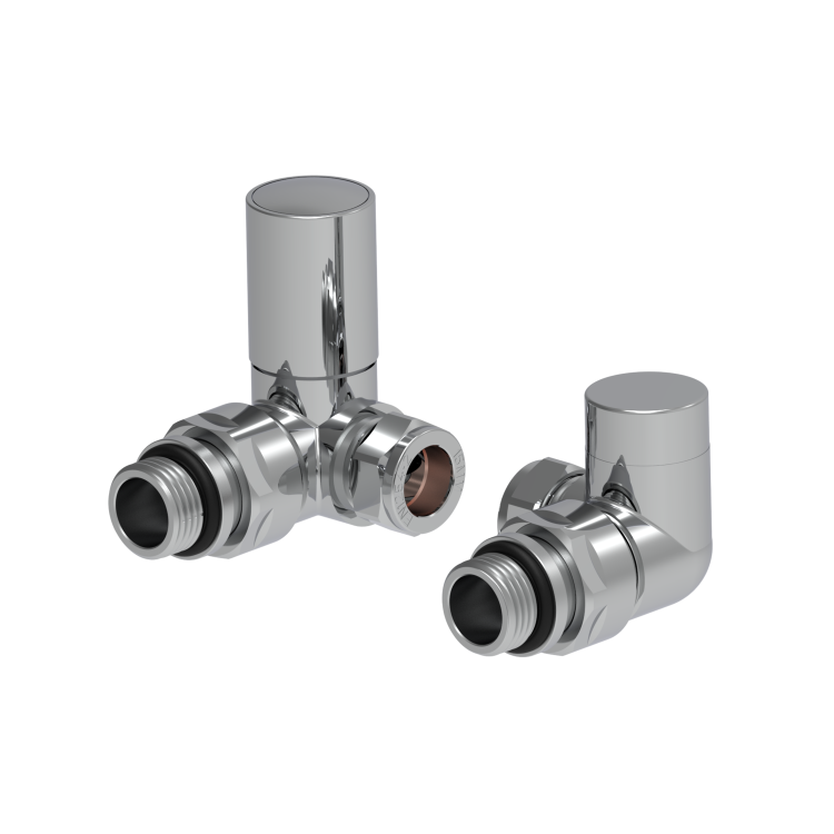 Elego Chrome Modern Manual Corner Radiator Valves With Lockshield