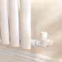Elego White Modern Manual Corner Radiator Valves With Lockshield