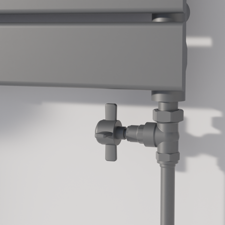 Maesta Anthracite Gray Traditional Manual Straight Radiator Valves (pair)