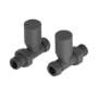 Elego Anthracite Gray Modern Manual Straight Radiator Valves (pair)