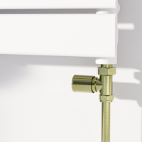 Elego Brushed Brass Modern Manual Straight Radiator Valves (pair) Elego Brushed Brass Modern Manual Straight Radiator Valves (pair)