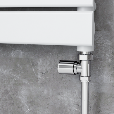 Refurbished - Elego Chrome Modern Manual Straight Radiator Valves (pair)