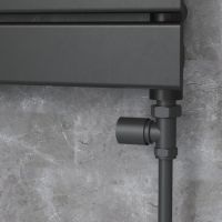 Elego Matte Black Modern Manual Straight Radiator Valves (pair) Elego Matte Black Modern Manual Straight Radiator Valves (pair)