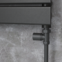 Elego Matte Black Modern Manual Straight Radiator Valves (pair)