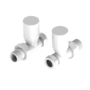Elego White Modern Manual Straight Radiator Valves (pair)