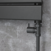 Elego Matte Black Modern Manual Straight Radiator Valves (pair) Elego Matte Black Modern Manual Straight Radiator Valves (pair)