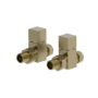 Elego Brushed Brass Modern Manual Straight Radiator Valves (pair)