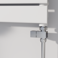 Elego Chrome Modern Manual Straight Radiator Valves (pair)