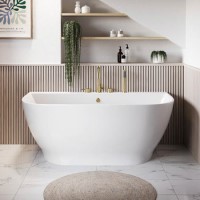 ALMOST PERFECT - Freestanding Back to Wall Double Ended Bath 1500 x 780mm - Manilla