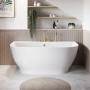 ALMOST PERFECT - Freestanding Back to Wall Double Ended Bath 1500 x 780mm - Manilla