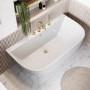 ALMOST PERFECT - Freestanding Back to Wall Double Ended Bath 1500 x 780mm - Manilla