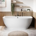 MAN1650 Freestanding Back to Wall Double Ended Bath 1650 x 780mm - Manilla