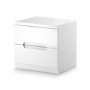 Julian Bowen MAN201 Julian Bowen Manhattan White High Gloss 2 Drawer Bedside Table