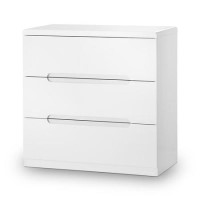 Julian Bowen MAN202 Julian Bowen Manhattan White High Gloss 3 Drawer Chest