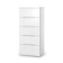 Julian Bowen MAN204 Julian Bowen Manhattan White High Gloss Tall Chest