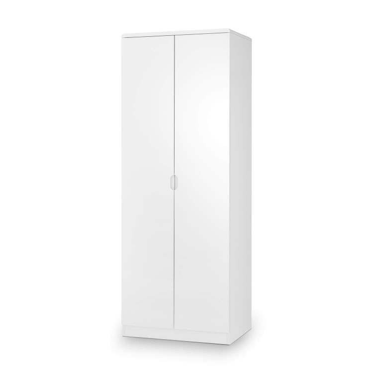 Tall White High Gloss 2 Door Double Wardrobe - Manhattan - Julian Bowen