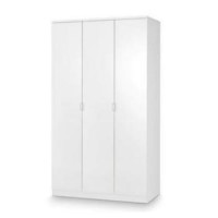 Tall White High Gloss 3 Door Triple Wardrobe - Manhattan - Julian Bowen Tall White High Gloss 3 Door Triple Wardrobe - Manhattan - Julian Bowen