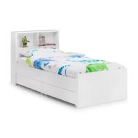 Julian Bowen Manhattan White High Gloss Single Bookcase Bed