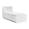 Julian Bowen Manhattan White High Gloss Single Bookcase Bed