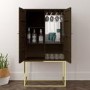 Drinks Cabinet in Gold & Dark Wood - Mari