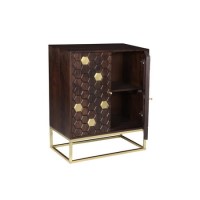 Dark Wood Sideboard with Gold - Mari