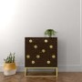 Dark Wood Sideboard with Gold - Mari