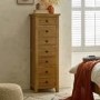 Tallboy Solid Oak Chest of 7 Drawers - Marlborough - Julian Bowen 