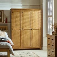 Solid Oak 3 Door Triple Wardrobe - Marlborough - Julian Bowen