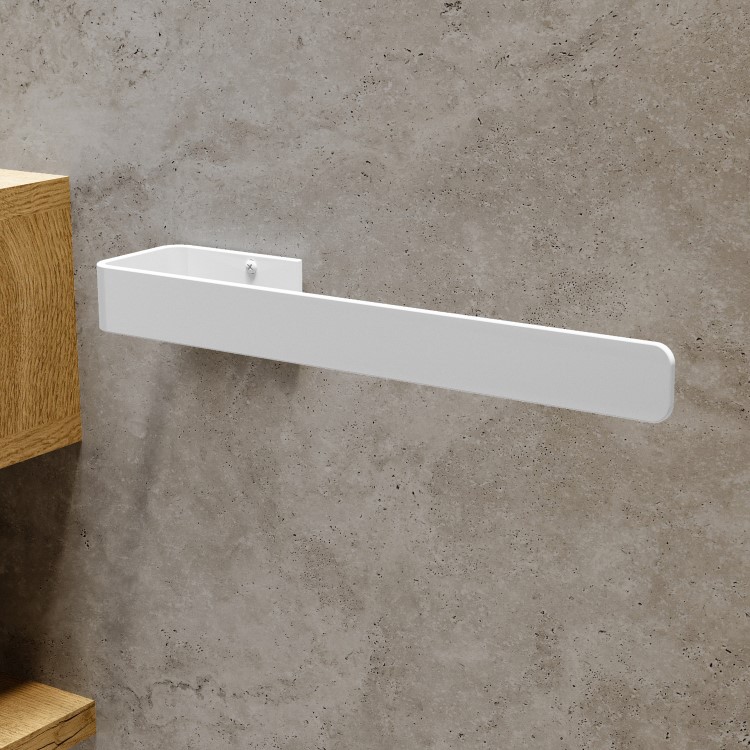 ONLY OPENED - White Single Towel Bar 380mm - Margo