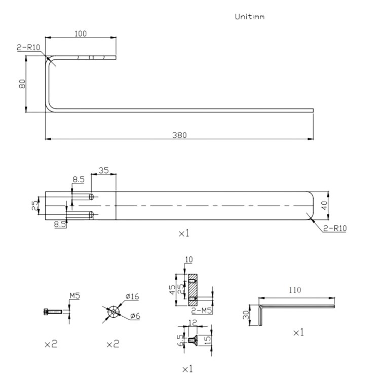 ONLY OPENED - White Single Towel Bar 380mm - Margo