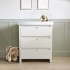 White Pine Wood Changing Unit with 3 Handleless Drawers - Mason