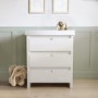 White Pine Wood Changing Unit with 3 Handleless Drawers - Mason